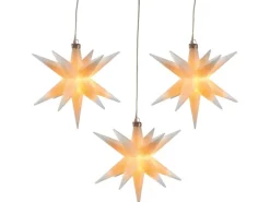 HGD LED-Sternenhänger mit 3 Sterne Ø je 12 cm Weiß für außen