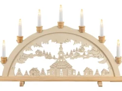 HGD Lichterbogen Seiffener Kirche 7-flammig ca. 58 cm x 4 cm x 37 cm