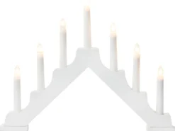 HGD Schwedenleuchter 7-flammig Weiß ca. 41 cm x 5 cm x 31 cm