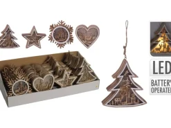 Hängedeko Holzfigur Lasercut mit LED