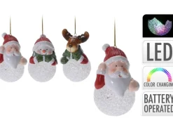 Hänge-Deko Weihnachtsfigur mit LED-Beleuchtung 3-fach sortiert