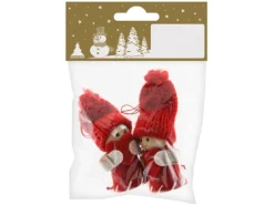 Holzfiguren Wichtel mit Filz/Wolle 5,5 cm 2 Stück