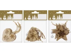 Holzhänger 3 Arten 6 cm 4 Stück