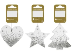 Holzhänger 3 Arten Weiß Silber