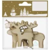 Holzhänger Elch 5 cm x 6 cm 3 Stück