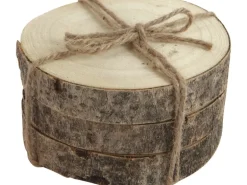 Holzplatte Natur Ø 13 cm x 7,5 cm 3 Stück