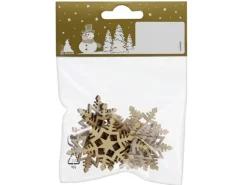 Holz-Streudeko Schneeflocke Ø 4 cm x 4 cm 12 Stück