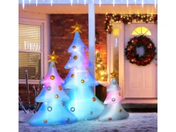 HOMCOM Aufblasbare Weihnachtsdekoration mit LED-Licht 3er-Set