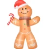 HOMCOM Aufblasbarer Lebkuchenmann mit Lichtern Wetterfest
