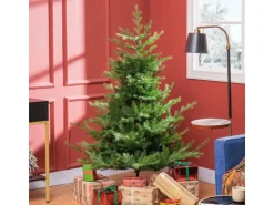 HOMCOM Breiter Weihnachtsbaum Kunststoff Metall 100 x 150H cm