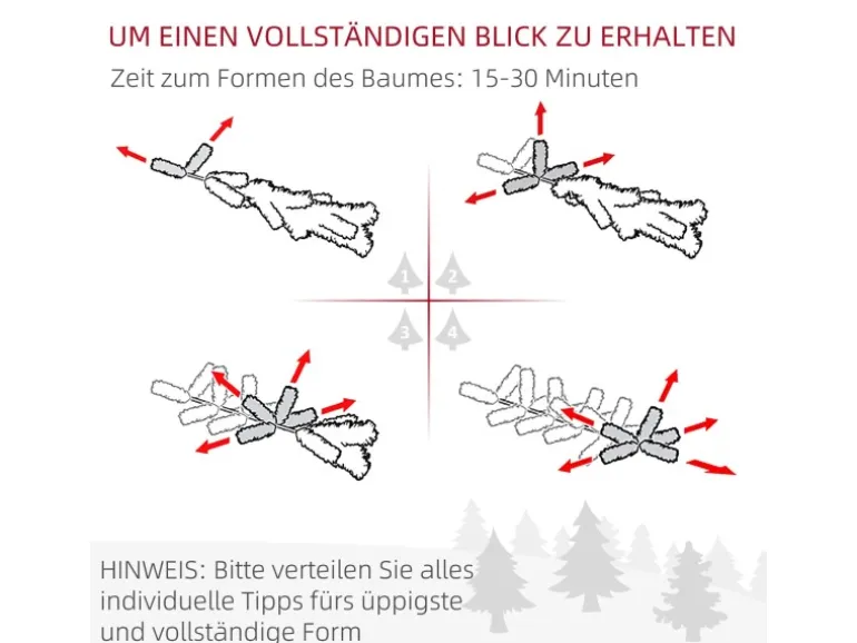 HOMCOM Breiter Weihnachtsbaum Kunststoff Metall 100 x 150H cm