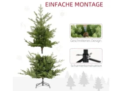 HOMCOM Breiter Weihnachtsbaum Kunststoff Metall 100 x 150H cm