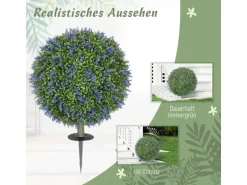 HOMCOM 2er-Set Lavendel Künstliche Pflanzen mit UV Schutz