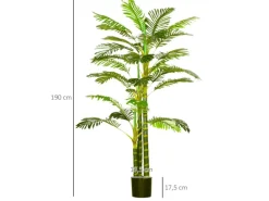 HOMCOM Künstliche Palme im Topf Kunstpalme PEVA 19,5L x 19,5B x 190H cm