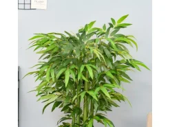 HOMCOM Künstliche Pflanze Seidentuch Kunststoff 17L x 17B x 140H cm