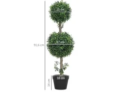 HOMCOM Künstlicher Buchsbaum 2er-Set Groß 91,6 cm