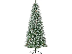 HOMCOM Künstlicher Weihnachtsbaum 180cm mit Kunstschnee 630 Astspitzen