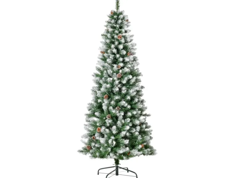 HOMCOM Künstlicher Weihnachtsbaum 180cm mit Kunstschnee 630 Astspitzen