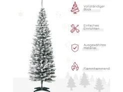 HOMCOM Künstlicher Weihnachtsbaum 180cm mit Kunstschnee mit 390 Astspitzen