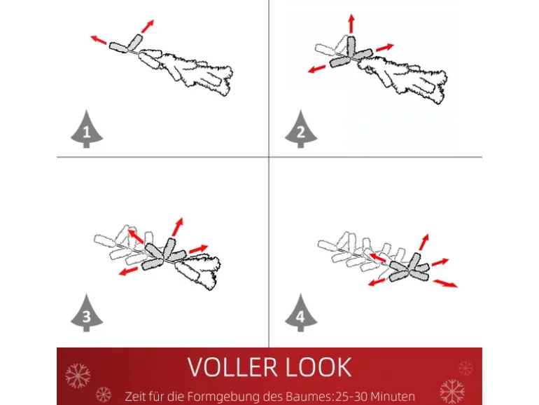 HOMCOM Künstlicher Weihnachtsbaum 1,8 m Ø120 x 180 cm
