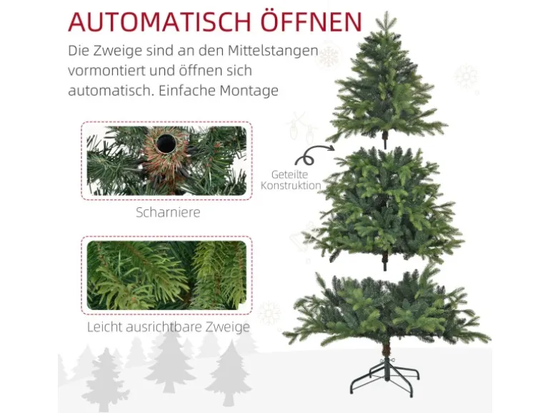 HOMCOM Künstlicher Weihnachtsbaum Ø122 x 183H cm Christbaum
