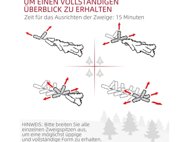 HOMCOM Künstlicher Weihnachtsbaum Ø122 x 183H cm Christbaum