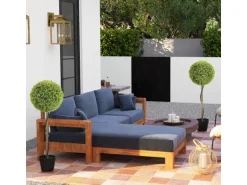 HOMCOM Kunstpflanze 2er-Set Kunststoff Zement  Ø28 x 90 cm