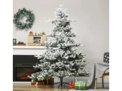 HOMCOM Weihnachtsbaum 180 cm Künstlicher mit Kunstschnee
