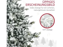HOMCOM Weihnachtsbaum 180 cm Künstlicher mit Kunstschnee