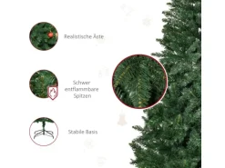 HOMCOM Weihnachtsbaum 1111 Spitzen Stahl Kunststoff 90 x 180H cm