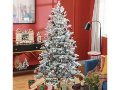 HOMCOM Weihnachtsbaum Künstlich Kunststoff Metall 110 x 180H cm