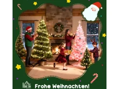 HOMCOM Weihnachtsbaum Kunststoff Metall 109L x 109B x 180H cm