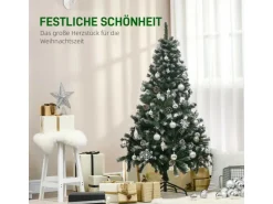 HOMCOM Weihnachtsbaum Kunststoff Stahl 85L x 85B x 150H cm