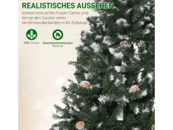 HOMCOM Weihnachtsbaum Kunststoff Stahl 85L x 85B x 150H cm