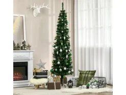 HOMCOM Weihnachtsbaum Kunststoff Metall 54L x 54B x 195H cm