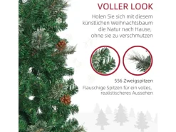 HOMCOM Weihnachtsbaum Kunststoff Metall 54L x 54B x 195H cm