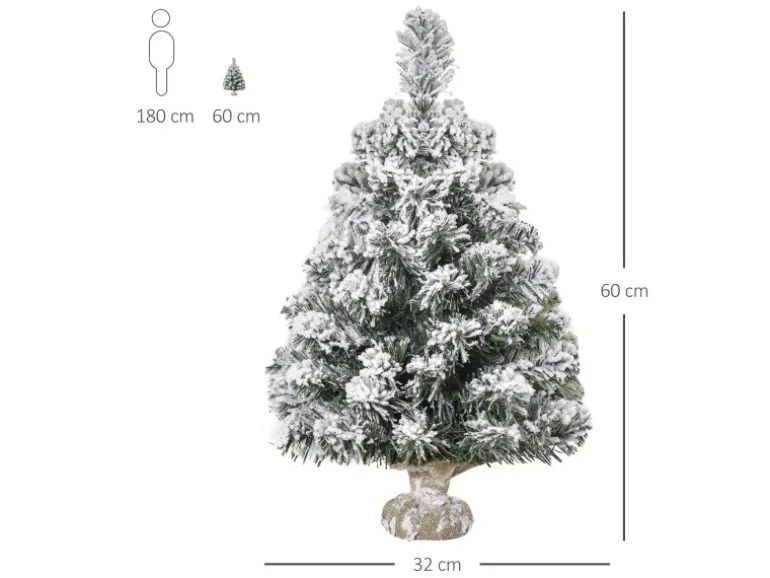 HOMCOM Weihnachtsbaum Kunststoff Polyester 32L x 32B x 60H cm