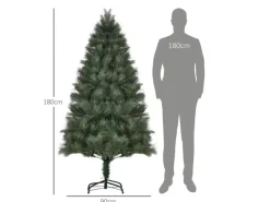 HOMCOM Weihnachtsbaum Kunststoff Künstlich Metall 90 x 180H cm
