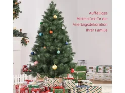 HOMCOM Weihnachtsbaum Kunststoff Künstlich Metall 90 x 180H cm