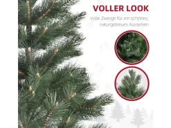 HOMCOM Weihnachtsbaum Kunststoff Künstlich Metall 90 x 180H cm