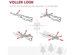 HOMCOM Weihnachtsbaum Kunststoff Künstlich Metall 90 x 180H cm