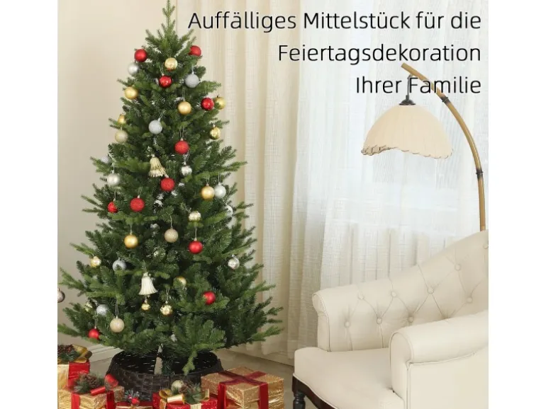 HOMCOM Weihnachtsbaum Kunststoff PE Stahl 105 x 180H cm