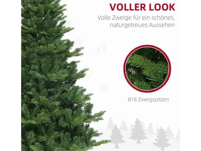 HOMCOM Weihnachtsbaum Kunststoff PE Stahl 105 x 180H cm