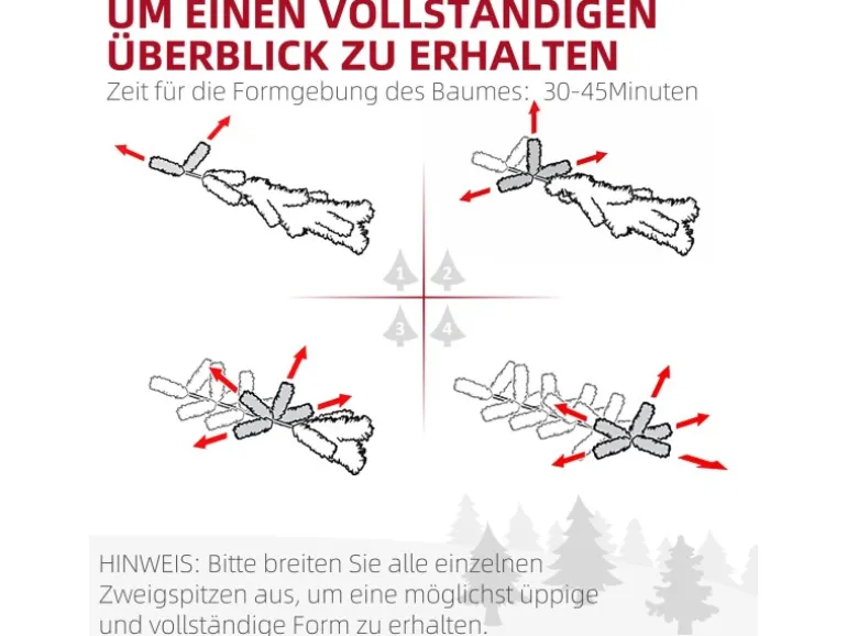 HOMCOM Weihnachtsbaum Kunststoff PE Stahl 105 x 180H cm