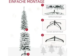 HOMCOM Weihnachtsbaum Kunststoff Metall 46 x 180H cm