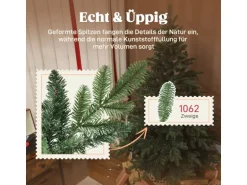 HOMCOM Weihnachtsbaum Kunststoff Metall 122L x 122B x 180H cm
