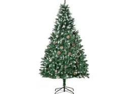 HOMCOM Weihnachtsbaum mit 59 Zapfen Kunststoff Stahl 90 x 180H cm