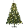 HOMCOM Weihnachtsbaum Tannenbaum mit Deko 200 LEDs 745 Spitzen Ø 112 x H180 cm