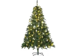 HOMCOM Weihnachtsbaum Tannenbaum mit Deko 200 LEDs 745 Spitzen Ø 112 x H180 cm