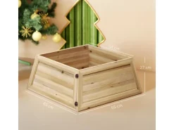 HOMCOM Weihnachtsbaumkragen Tannenholz 65L x 65B x 27H cm Naturholz